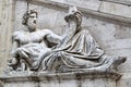 Statue in Fasade of Capitoline Museums. Rome. Royalty Free Stock Photo