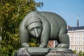 Statue of a fat bear at the bridge, in Tiergarten, Berlin, Germany