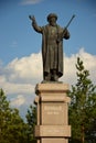 Statue featuring the Kazakh poet ZHAMBYL in Astana