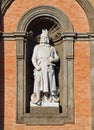 Statue of Federico II di Svevia in Palazzo Reale di Napoli. Campania, Italy. Royalty Free Stock Photo