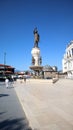 Statue of Filip II, father of Alexander the Great monument near old bazaar, Skopje city center copy space vertical image