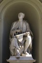 Statue of Filippo Brunelleschi while looking at the dome of the cathedral, Florence, Italy Royalty Free Stock Photo