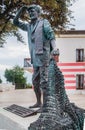 Statue of a fisherman on the coast, Numana, Conero, Marche