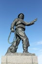 Statue of a fisherman at the harbour in Skagen Royalty Free Stock Photo