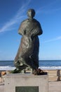 Statue of fishermans wife at the coast of Scheveningen close to The Hague,to remember all fishermen which never came back to home.