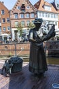 Statue of a fisherwoman in Hansestadt Stade, Germany