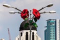 Statue with flowers in Kuala Lumpur, Malaysia