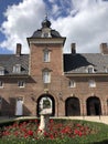 Statue and flowers at the Wasserburg Anholt castle