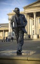 Statue of former Prime Minister and founder of the Open University, Harold Wilson. Labour Politician, situated outside