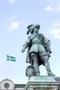 Statue of former Swedish king Gustav II Adolf. Royalty Free Stock Photo