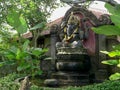 A statue of ganesh fountain in a garden at ubud on the island of bali Royalty Free Stock Photo