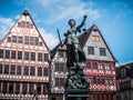Statue on the Fountain of Justice on the Main Square in Frankfurt am Main, Germany Royalty Free Stock Photo