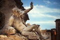 Statue in Fountain, Piazza Navona, Rome, Italy