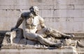 The statue at the fountain that represents the Tyrrhenian Sea, Altare della Patria, Rome Royalty Free Stock Photo