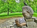 Statue of the fox BystrouÃÂ¡ka in Hukvaldy