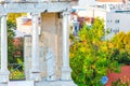 Statue and fragment of ancient roman amphitheater, Plovdiv, Bulgaria