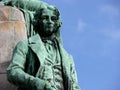 Statue of France Preseren in the central Ljubljana square in Ljubljana, Slovenia