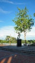 Statue of Francisco de Orellana on the waterfront of the city of Coca. El Coca is a village along the Napo river