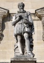 Statue of Francois de Malherbe by Jean-Jules Allasseur on facade of the the Louvre palace