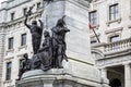 Statue of Francois Xavier de Montmorency Laval, with native indians and colonialist underneath