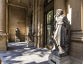 Statue at frankfurt stock exchange with the female greek godness Royalty Free Stock Photo