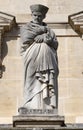 Statue of FranÃÂ§ois Rabelais by Louis Valentin Robert on facade of the the Louvre palace on the Louvre building, Paris