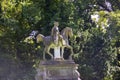 Statue of Frederick the Great on horseback in Sanssouci Park