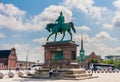 View of Statue of Frederik VII at Christiansborg Castle square in Copenhagen, Denmark