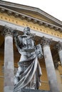 Statue in front of Basilica of Eger, Hungary Royalty Free Stock Photo