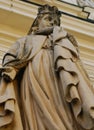 Statue in front of church in Warsaw, Poland