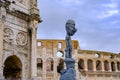 Statue Front Of Coliseum.