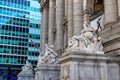 Statue at front exterior of the Alexander Hamilton U.S. Custom House, National Museum of the American Indian, New York, USA Royalty Free Stock Photo