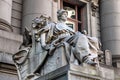 Statue at front exterior of the Alexander Hamilton U.S. Custom House, National Museum of the American Indian, New York, USA Royalty Free Stock Photo