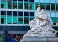 Statue at front exterior of the Alexander Hamilton U.S. Custom House, National Museum of the American Indian, New York, USA Royalty Free Stock Photo