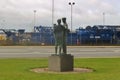 Statue in front of the harbor of Esbjerg, Denmark.