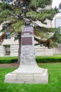 A statue in front of Indiana government center Royalty Free Stock Photo