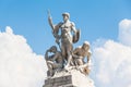 The statue in front of Monumento nazionale a Vittorio Emanuele I Royalty Free Stock Photo