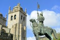 Statue in front of Porto Cathedral, Porto, Portuga