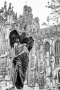 Statue in front of St. John`s Cathedral in city s Hertogenbosch, Netherlands