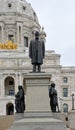 Statue in Front of The State Capitol, St. Paul, Minnesota Royalty Free Stock Photo