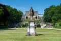 Statue and garden in front of Orangery Palace