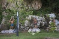 Statue at garden of Tham Nam Yen or Cold Water cave at Khao Chaison in Phatthalung, Thailand