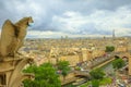 Statue of gargoyle with surgical mask Royalty Free Stock Photo