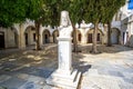 Statue of Gavriil, the Metropolitan Bishop of Tinos island in Cyclades, Greece