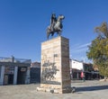The statue of George Kastriot (Skenderbeg) in Skopje, Macedonia Royalty Free Stock Photo