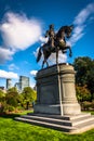 Statue of George Washington at the Commons in Boston, Massachusetts. Royalty Free Stock Photo