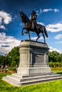 Statue of George Washington at the Commons in Boston, Massachusetts. Royalty Free Stock Photo