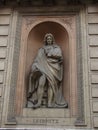 Statue of Gottfried Leibniz outside Royal Academy of Arts, London, England, UK