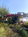 Statue of giant prawns on display on the beach in Sanur, Denpasar, Bali