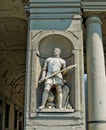 Statue of Giovanni dalle Bande Nere (Giovanni de Medici) in Galeria degli Uffizi. Florence, Italy